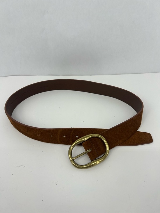Madewell Accessories - Madewell Brown Suede Belt with Brass Oval Buckle NW392